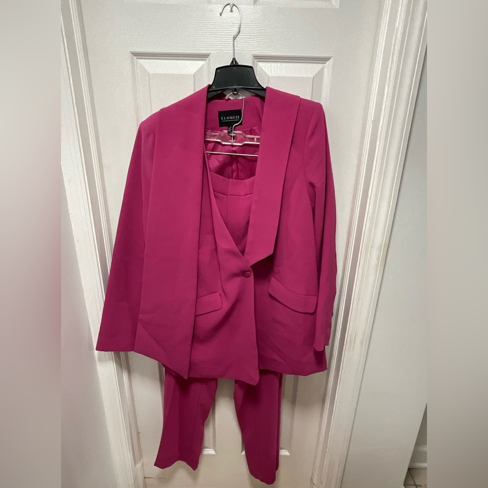 Eloquii Magenta Suit Set Plus Size 18
